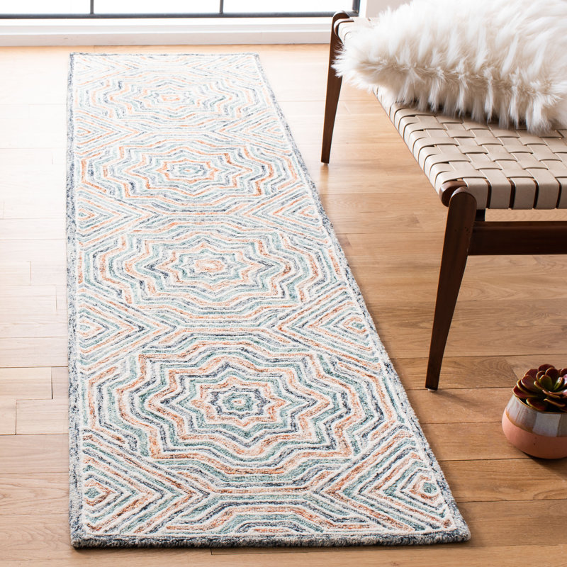 Daly Hand Tufted Wool Geometric Rug, Runner 2'3" x 9'