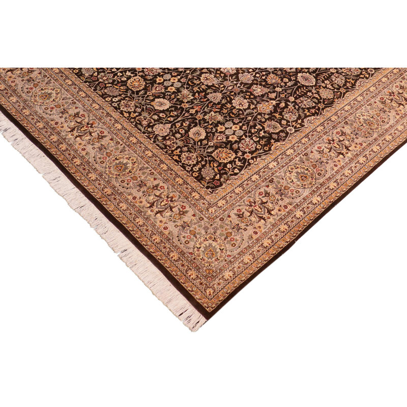 Hand-Knotted Gray Wool Traditional Persian Rug