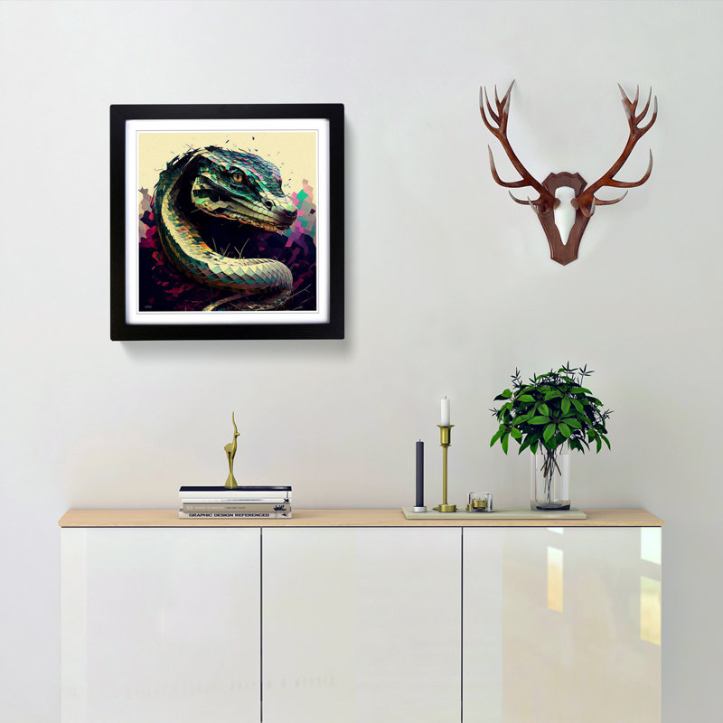 Snake - Framed Print, Black