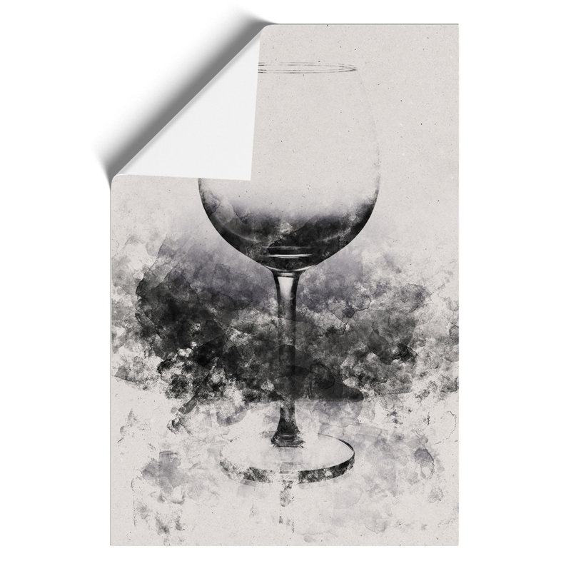 Reflection of the Wine Glass Watercolour - Wall Art, 42cm H x 30cm W x 0.1cm D
