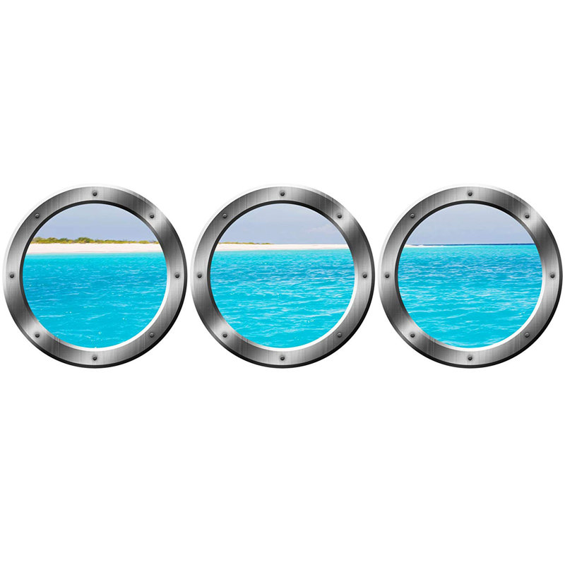 Adhésif décoratif bateau de croisière, H 24 po x l 24 po, Argent