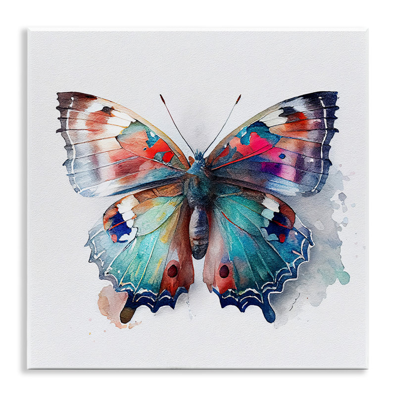 Art moderne sur plaque, "Modern Splash Butterfly" par Incado