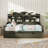 Retro Style Twin Wooden Daybed with Storage Drawers & Headboard Shelving, No Box Spring Needed, Easy Assembly, Antique Grey-1740208100