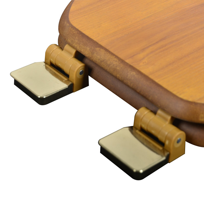 Elongated Toilet Seat and Lid, Light Oak, Polished Brass