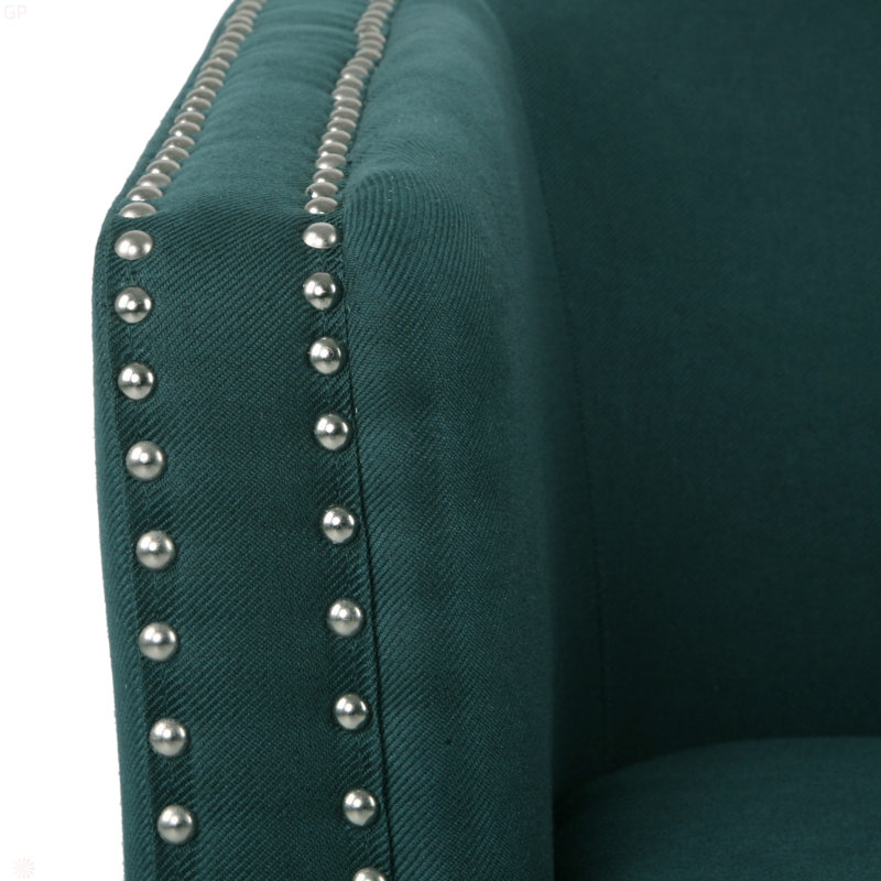 CHAISE PIVOTANTE, garniture cloutée, Vert