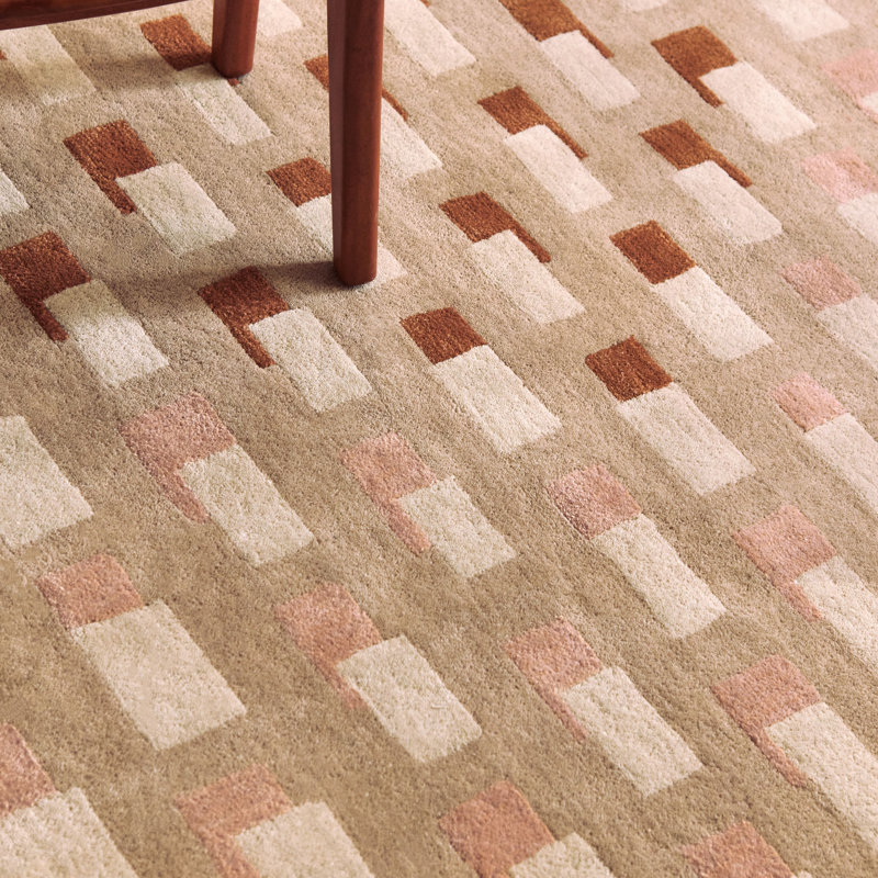 Ombra Hand Tufted Wool Geometric Area Rug, Rectangle 5'5" x 7'8"