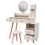 Commode de maquillage moderne avec coiffeuse et miroir à DEL Touch Tabouret