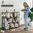 48-Inch Wide 10 Cube 3 Tier Industrial Open Shelf Bookcase with Metal Frame, Rustic Oak-114632508