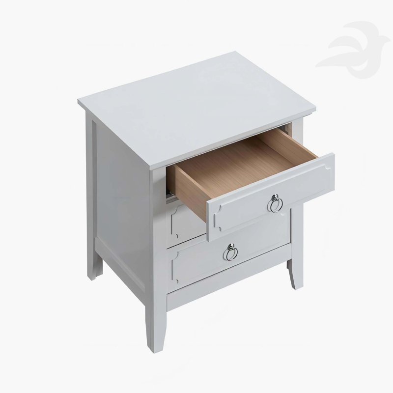 Table de chevet 3 tiroirs blanche