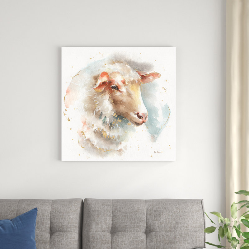 «Farm Friends IV» par Lisa Audit - peinture sur toile tendue, H 30 po x l 30 po