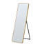 Miroir d'appoint 64 po pleine longueur avec lumières - 3 lumières à intensité variable, cadre doré, miroir de plancher autoportant pour la chambre à coucher, le salon et la boutique de mariage, avec éclairage DEL