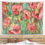 Tapisserie florale, coquelicots rouges-28491454