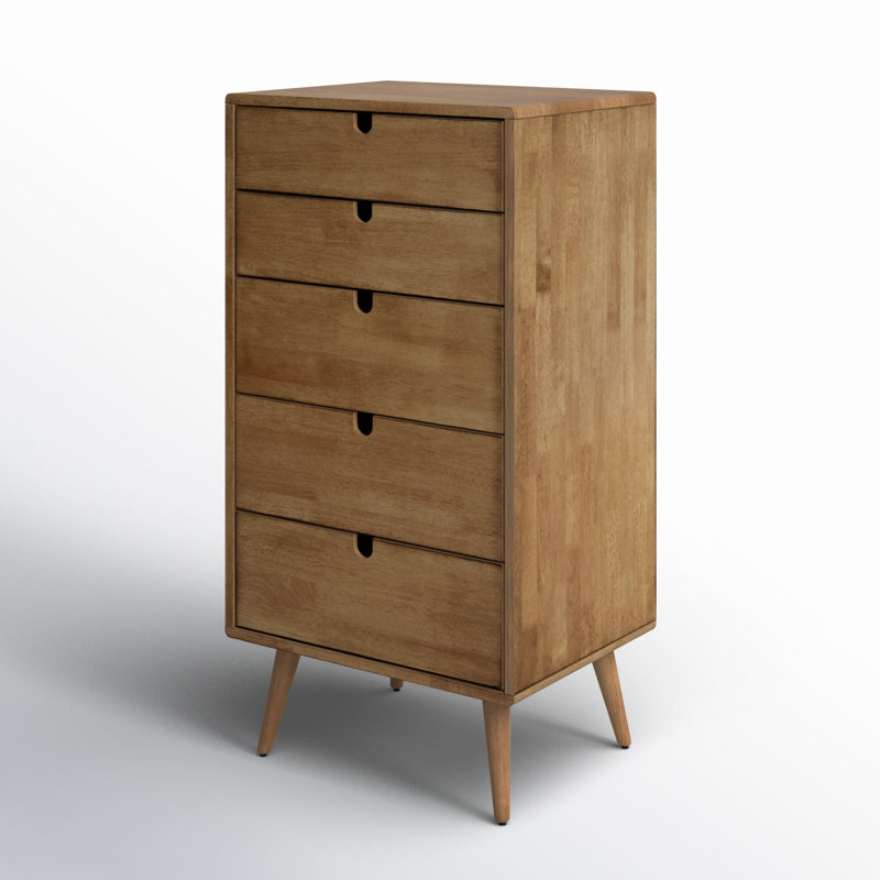 Commode 5 tiroirs en bois massif Etter