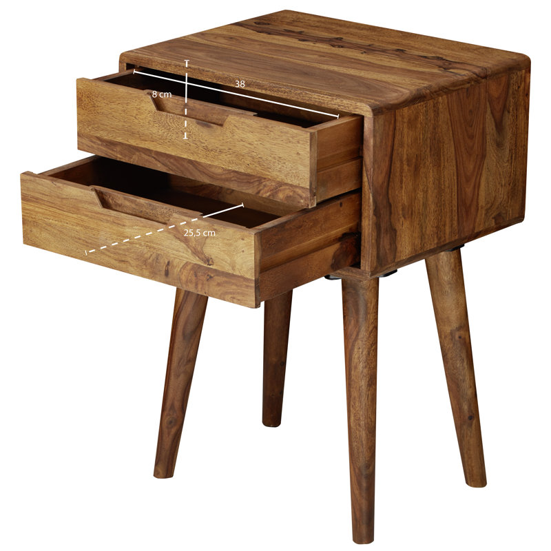 Daxton 47cm W Solid Wood Bedside Table