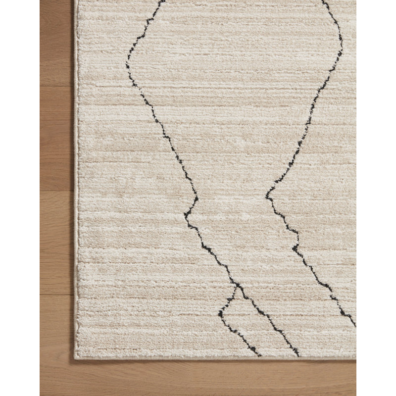 Darby Sand and Charcoal 9'-2" x 13' Polyester Area Rug
