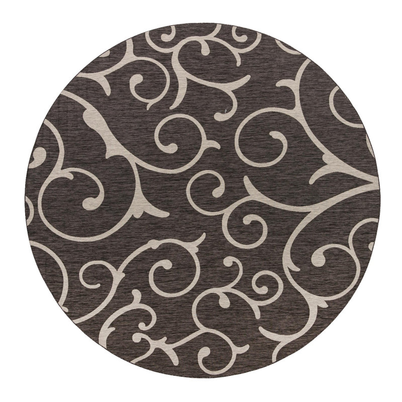 Cozad Floral Indoor / Outdoor Rug, Round 13'