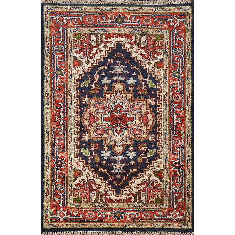 Tapis géométrique en laine Heriz Serapi