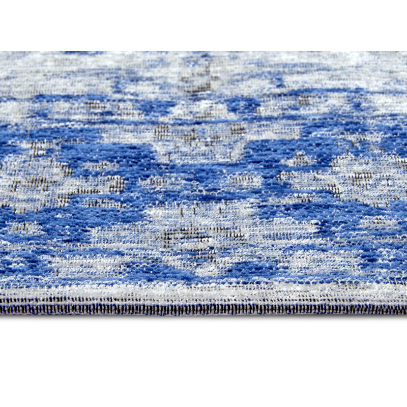 Bila Grey/Blue Rug, Rectangular 60 x 90cm