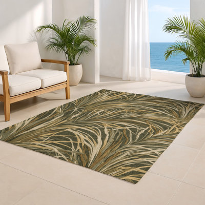 Tapis d'intérieur et d'extérieur brun Botanical