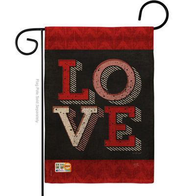 Double Sided 18.5'' H x 13'' W Burlap Valentine's Day Garden Flag