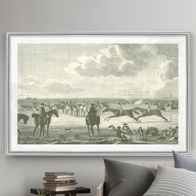 Scènes équestres IV - impression, H 18,5 po x l 24,5 po x P 1,5 po, Argent