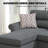 Reversible 2-piece Sectional Sofa With Chaise & Velvet Upholstery-688264465