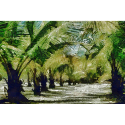 Palmiers foncés - peinture sur toile tendue