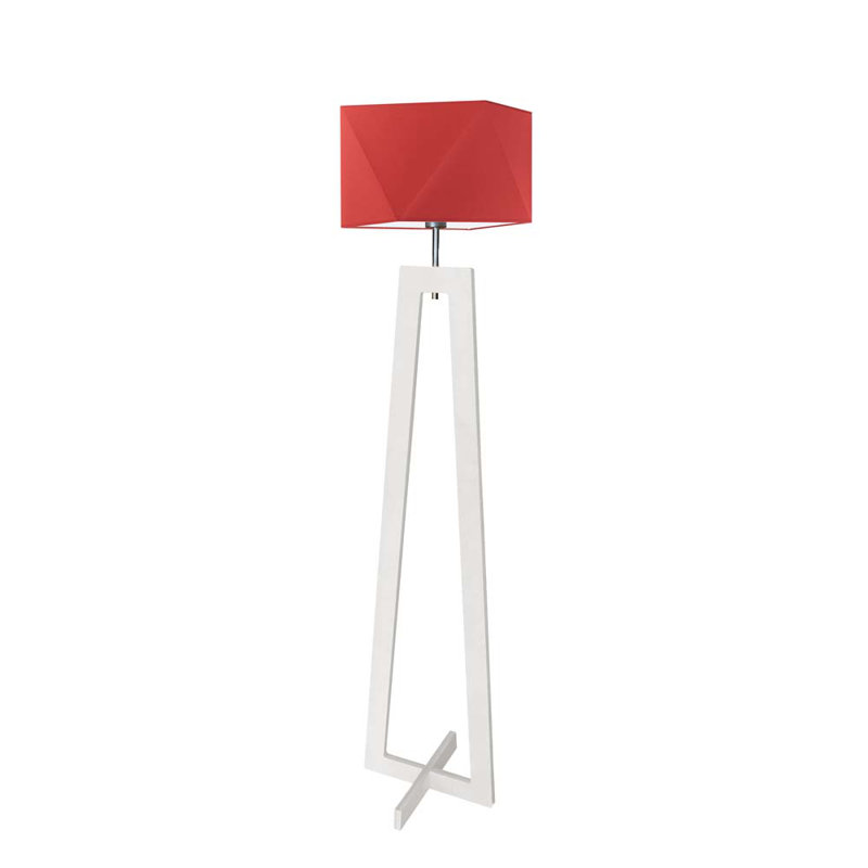 Ayaab 152cm Traditional Floor Lamp, Red, White