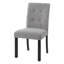 Chaise de salle à manger capitonnée 4 pièces, lin rustique revêtu de pieds en bois d'hévéa, chaise d'appoint rembourrée-259512518