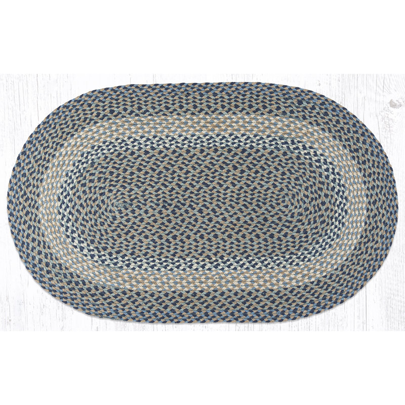  Rustic Multi-Tone Oval Braided Rug – Durable Farmhouse Decor, Oval 2'3" x 3'9"
