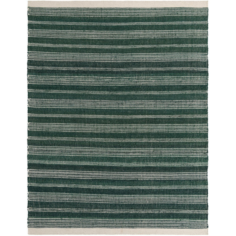 Tapis vert / beige tissé à la machine Aurimas, Rectangle 9 pi x 12 pi