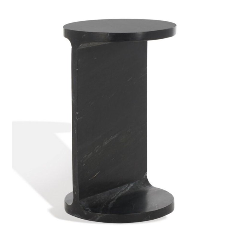 Hatteras Marble End Table, Black
