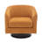 Applewold Upholstered Orange Corduroy Swivel Barrel Chair with Solid Wood Base-108258984