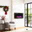Electric Wall-Mounted Fireplace With Realistic Flame Effect, 7 Colour Background Light And Adjustable Heating For Cozy Ambiance-1153554575