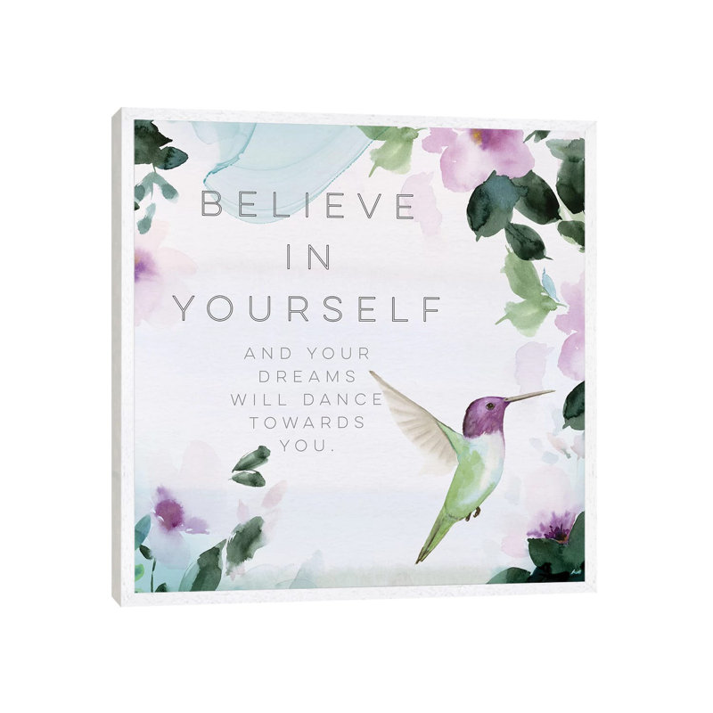 Believe In Yourself by Stephanie Ryan - Print on Canvas, 45.72cm H x 45.72cm W x 3.81cm D, White Floater Framed
