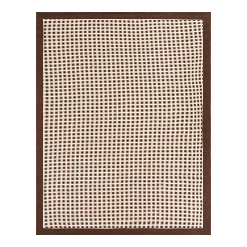Gourlie Geometric Machine Made Power Loom Polypropylene Plastic Area Rug in Brown/Beige, Rectangle 7'10" x 10'