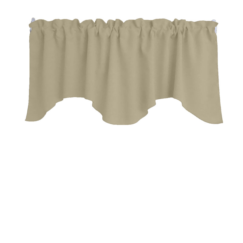Cantonnière festonnée en popeline unie, Beige