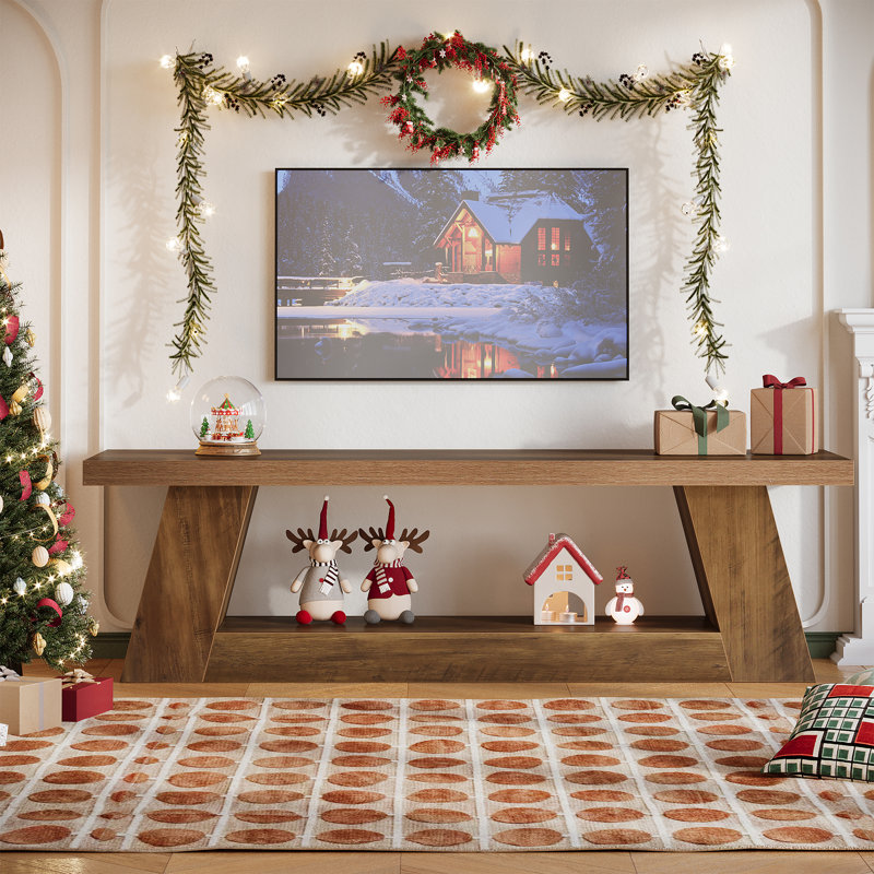 63" TV Stand For 55/60/65/75-Inch Tvs, Brown