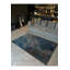 Tapis bleu et gris à motif abstrait lavable à la machine-809529512
