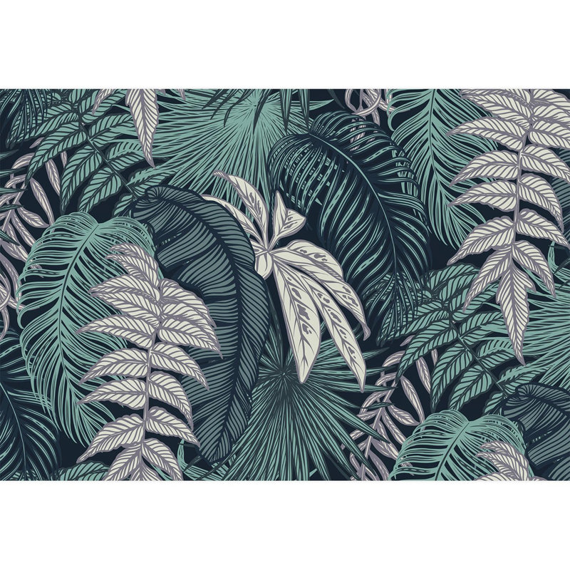 Lush Leaf Canopy Dark Green Tropical Leaf, 66" L x 96" W