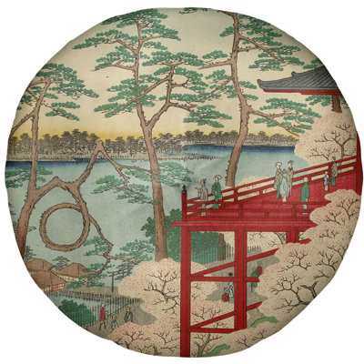 Coussin Utagawa Hiroshige Kiyomizu Hall et étang Shinobazu à Ueno