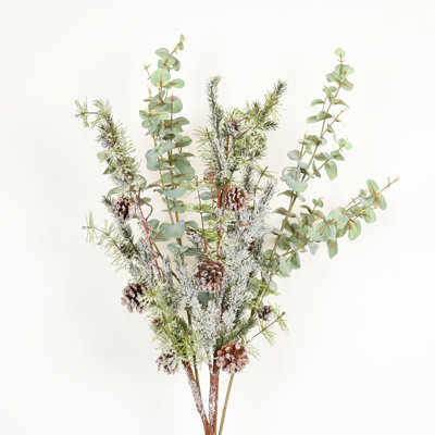 Branche de cèdre en pin givré artificiel de 40 po pour Noël, remplissage de vase de style campagnard à long feuillage floral en vrac pour décoration de table de bureau à domicile