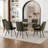 Modern Chenille Fabric Upholstered Dining Chairs Armless Side Chairs with Color-Matched Metal Frame For Kitchen Dining Room-1088891421
