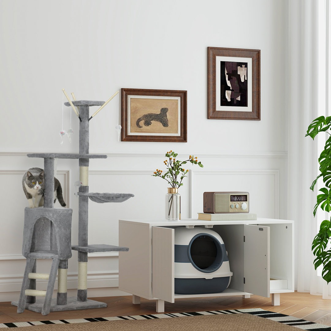 Plastic Litter Box Enclosure with Scoop
