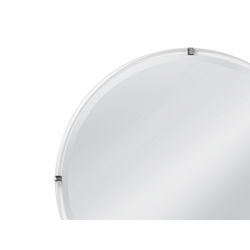 Liza Tioga Boho Wall Mirror with Natural Wood Frame & Knob Accents