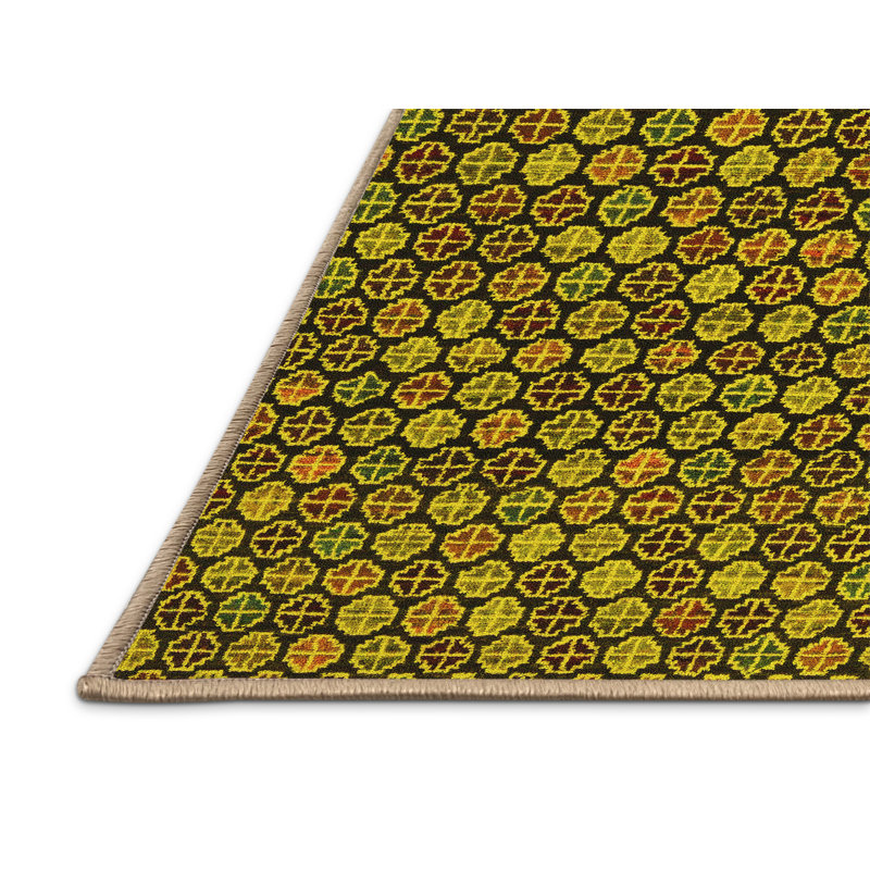 Washable Abstract Indoor Rug, Rectangle 2' x 3'