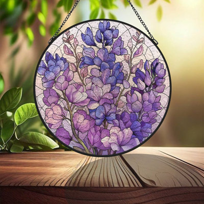 Vitrail floral avec vitrail pour fenêtre