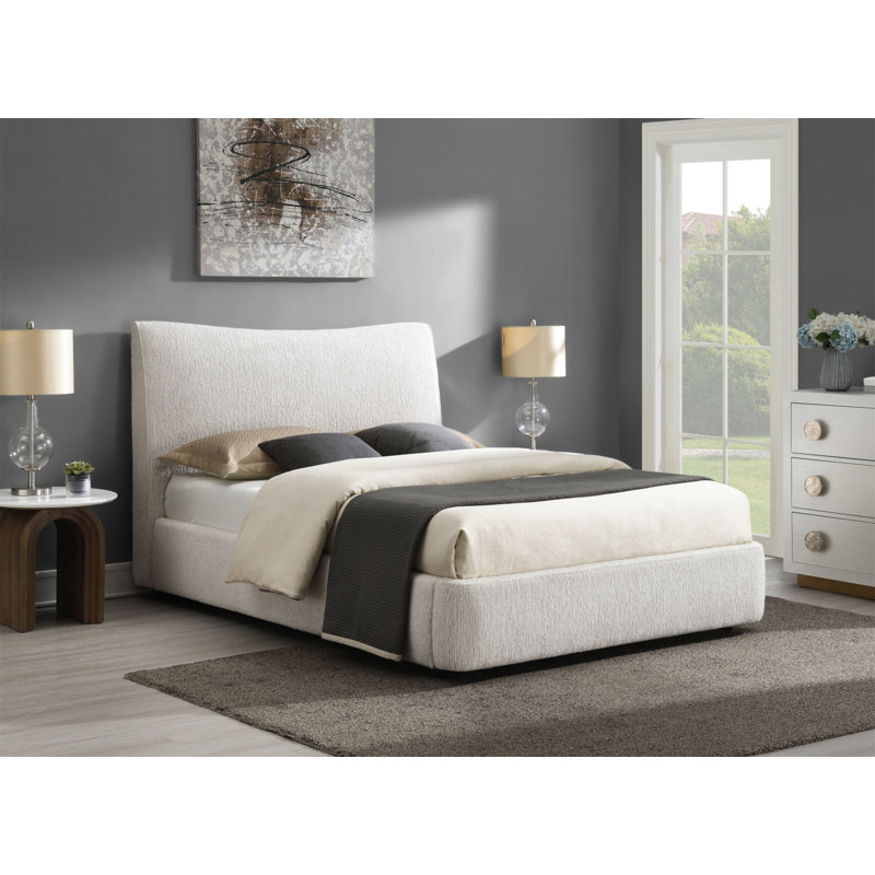 Grand lit en chenille beige Renee Aperol, Queen