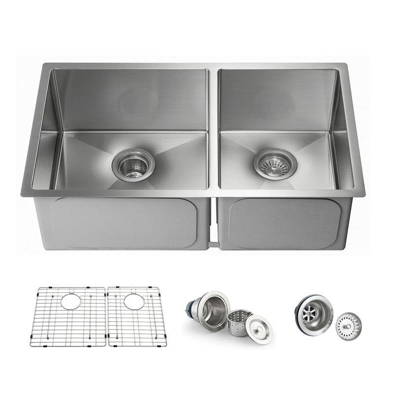 33'' L Double Bowl Stainless Steel Kitchen Sink