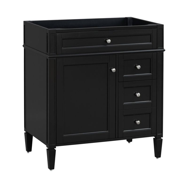 Bathroom Cabinet, Wood Frame Storage Cabinet With Two Drawers And A Tip-Out Drawer